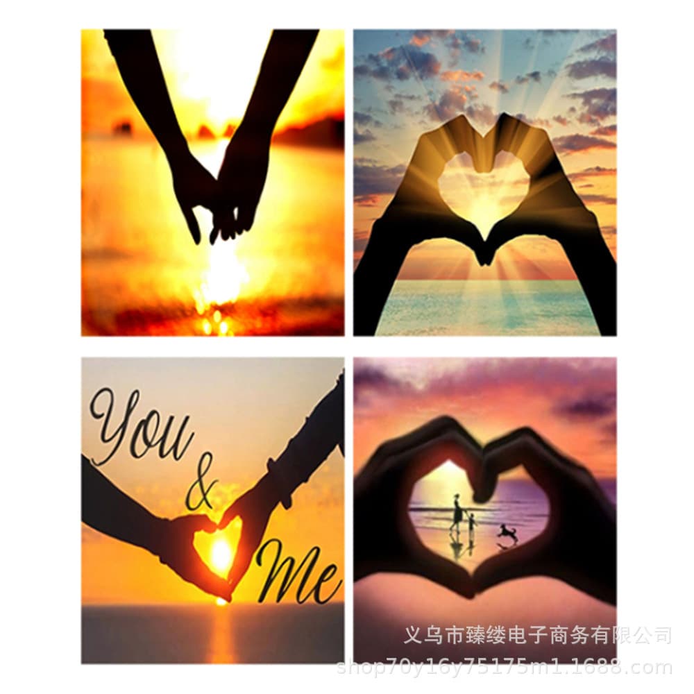 Wholesale Factory 5D Diamond Painting DIY Cross Stitch Home Decoration Landscape Sticker Canvas Art Sunset Romantic Decoration