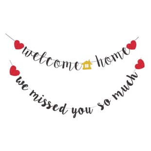 Welcome Home Decoration Kit, Miss You Set, Glitter Paper Welcome Home Bunting Banner