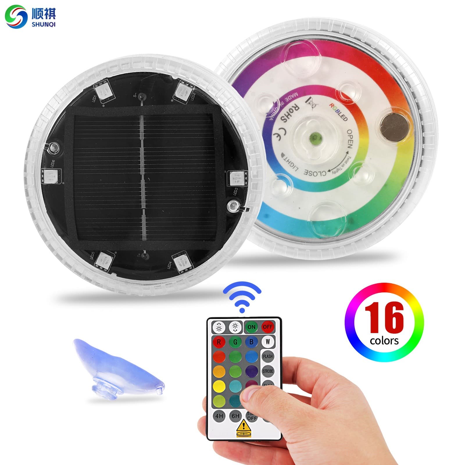 New Solar Submersible Light Outdoor Waterproof Garden Ground Insert Light Timer Remote Control Knob Pool Decorative Color Light