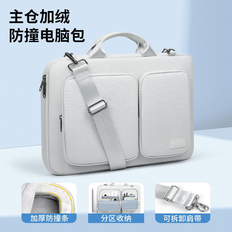 Cross-border source factory laptop bag, business office notebook bag, double-layer waterproof crossbody bag, popular style