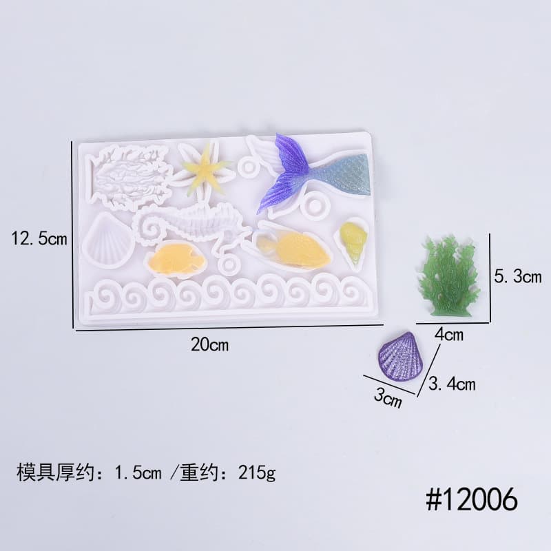 RenShan Mermaid Series Aroma Plaster Mold DIY Shell Mermaid Epoxy Resin Ornament Candle Silicone Mold