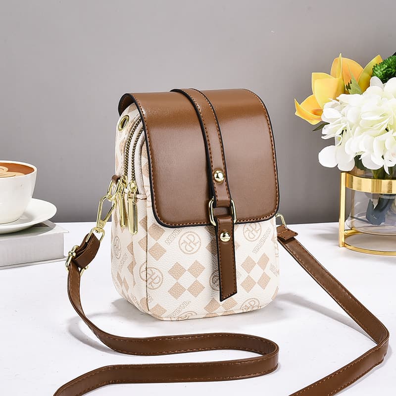 Bags for women, mobile phone bags, 2025 new pu printing fashion casual soft leather shoulder crossbody bag, high-end bags for women