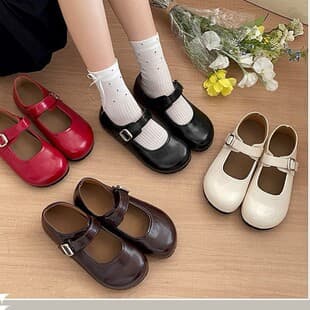 Versatile Vintage French Thick Sole Low-Cut Shoes for Women Summer 2026 New Style, Soft Sole Mary Jane Shoes for Dresses and Petite Frames