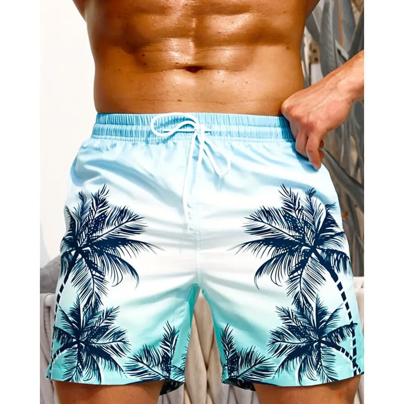Summer Men's Shorts Beach Shorts Men's 3D Digital Print Casual Sports Knee-Length Shorts