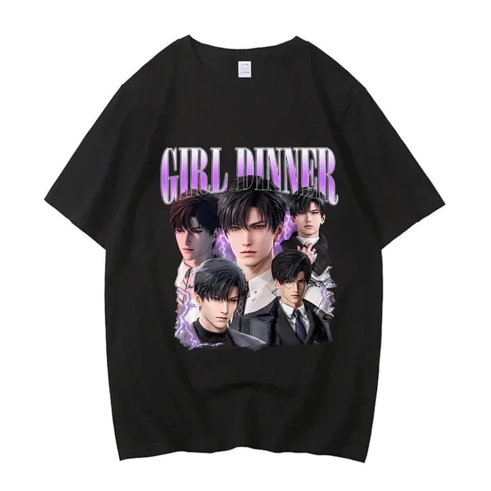 Girls' Dinner Zayne Love and Deepspace T-Shirt Cute Short Sleeve Couple T-Shirt Design
