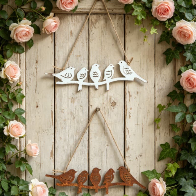 Foreign trade cross-border hot model villa courtyard wall decoration five birds tag B&B balcony wall decoration gardening groceries