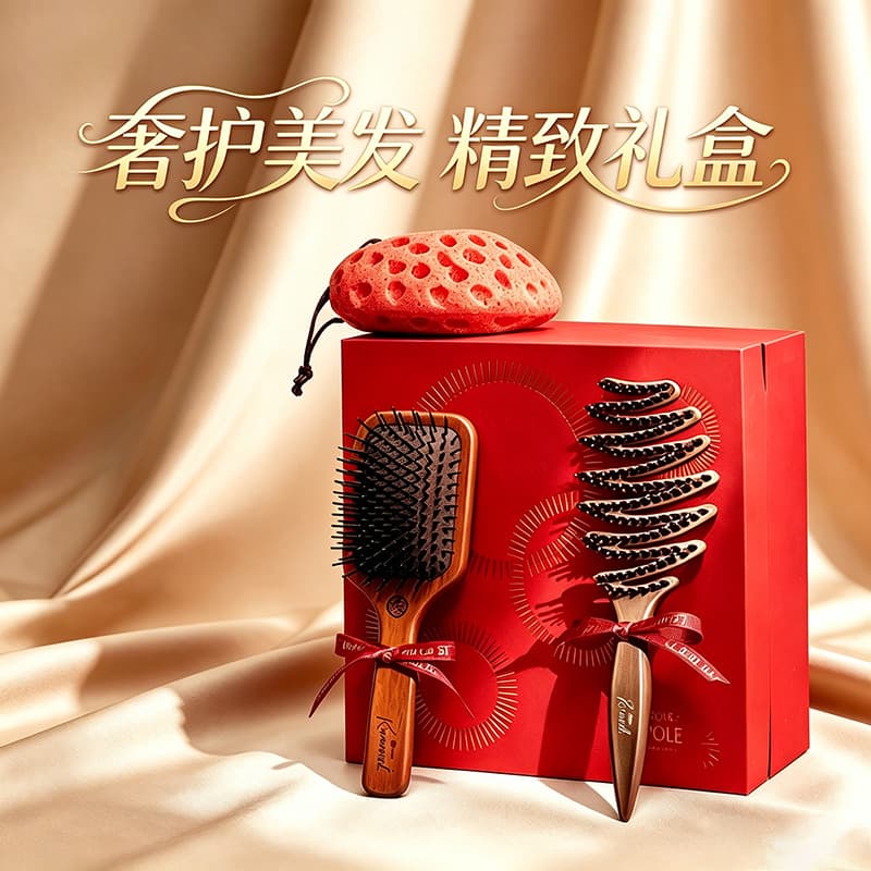 Pinecone Boar Bristle Hair Brush Cushion Brush New Wedding Engagement Gift for Bride Birthday Gift for Best Friend Premium Bridesmaid Gift