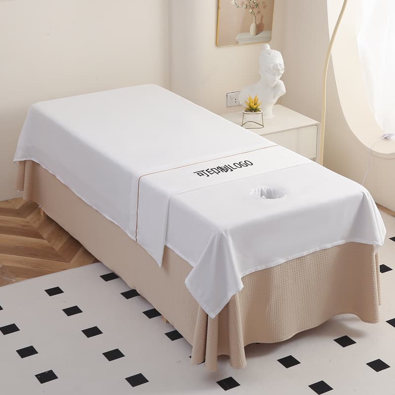Skin-friendly Cotton Beauty Bed Sheet with Hole, Sanitary Bed Sheet and Duvet Cover for Beauty Salon, Massage, Ear Cleaning, SPA