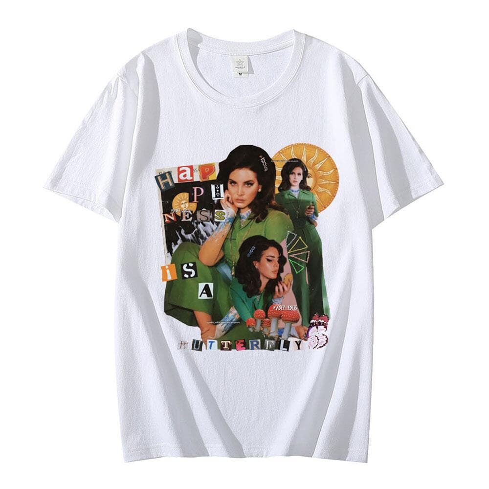 Lana Del Rey T-Shirt American High Street Round Neck Cotton Short Sleeve T-Shirt Unisex Summer Plus Size