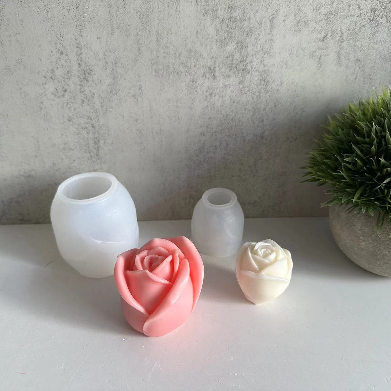 Rose Aromatherapy Candle Mold, Valentine's Day Rose Gypsum Ornament Mold