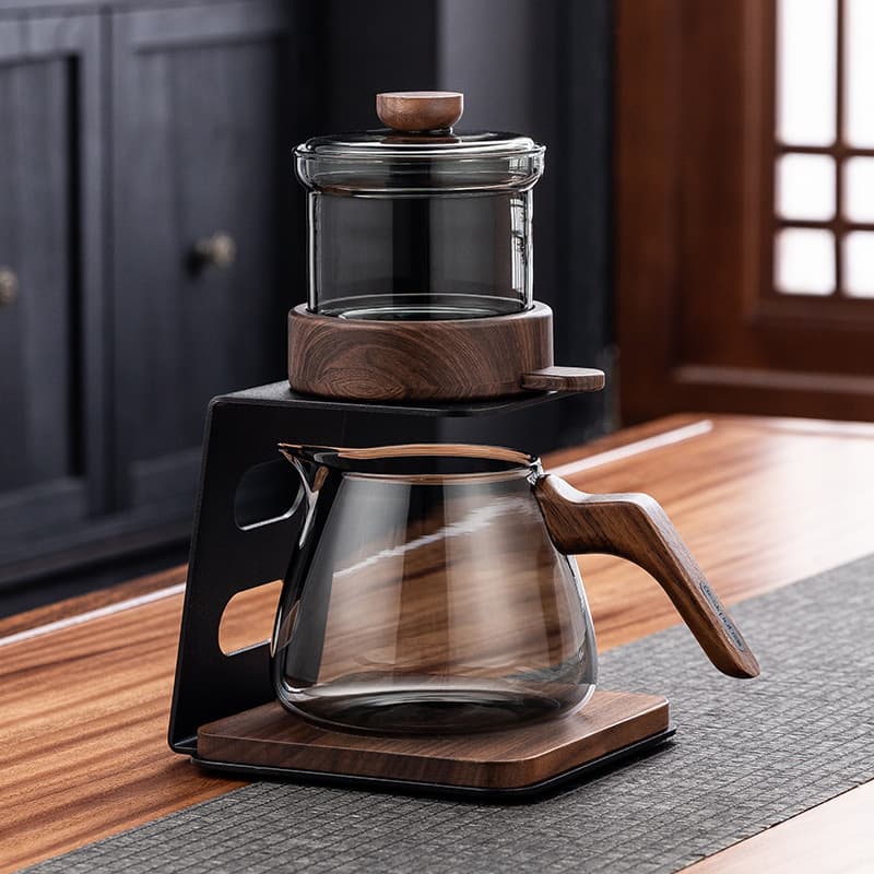 2024 New Smart Automatic Lazy Tea Brewing Set with Magnetic One-Button Tea Dispensing and Water Separation Cup