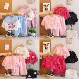 Girls Autumn Winter Suit 2026 New Fashion Baby Girl Trendy Hoodie Long Sleeve Two-Piece Set Kids Wholesale Trendy