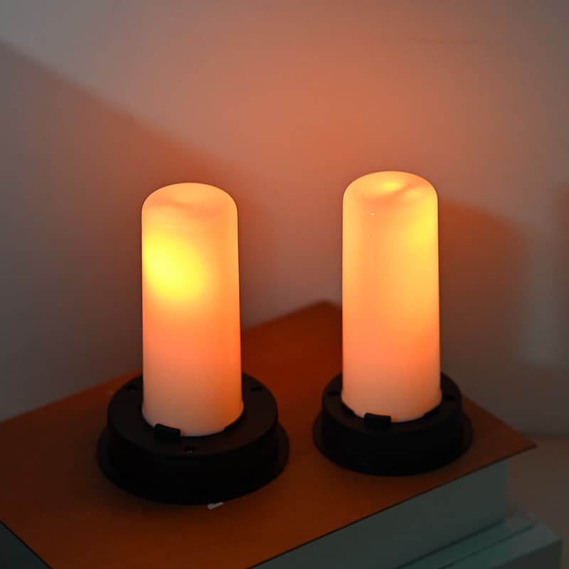 Factory direct sales solar flame battery box wind lamp cylindrical battery box outdoor lighting accessories battery box