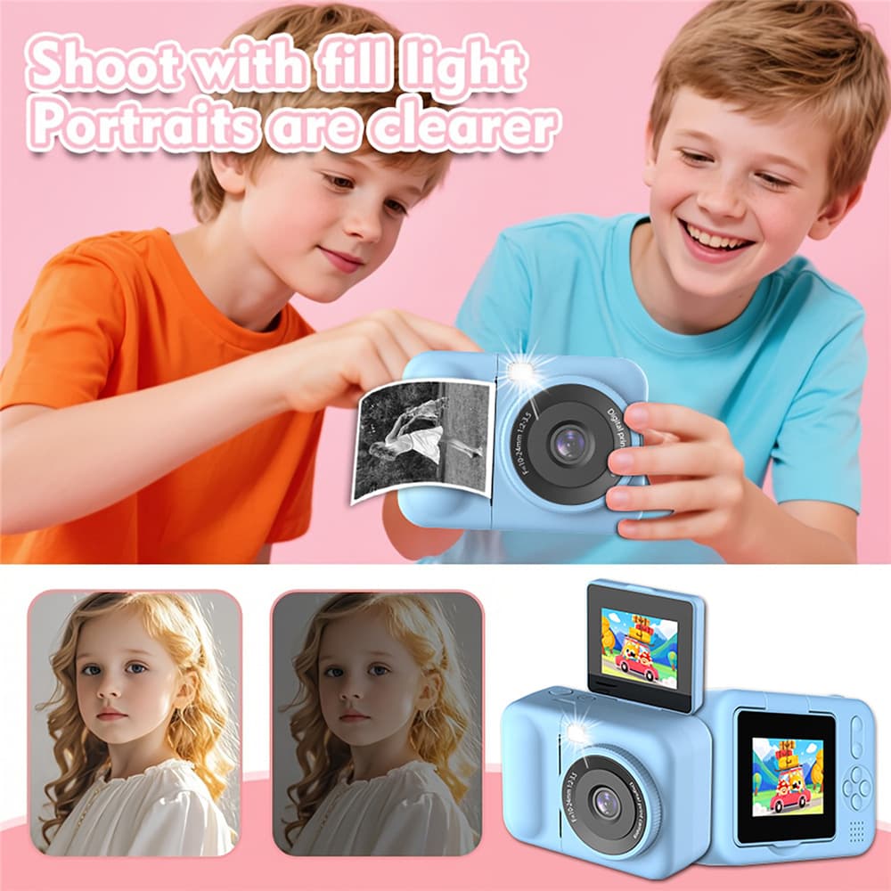 Cross-border D9 Polaroid children's thermal printing camera retro high-definition lens can take pictures and videos toy gift