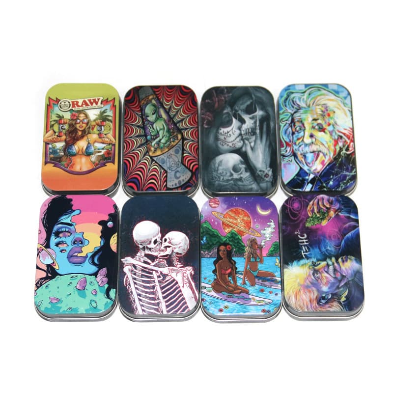 New personalized tinplate flip-top tobacco case, 20-pack, hand-rolled tobacco case, portable smoking accessory for men.
