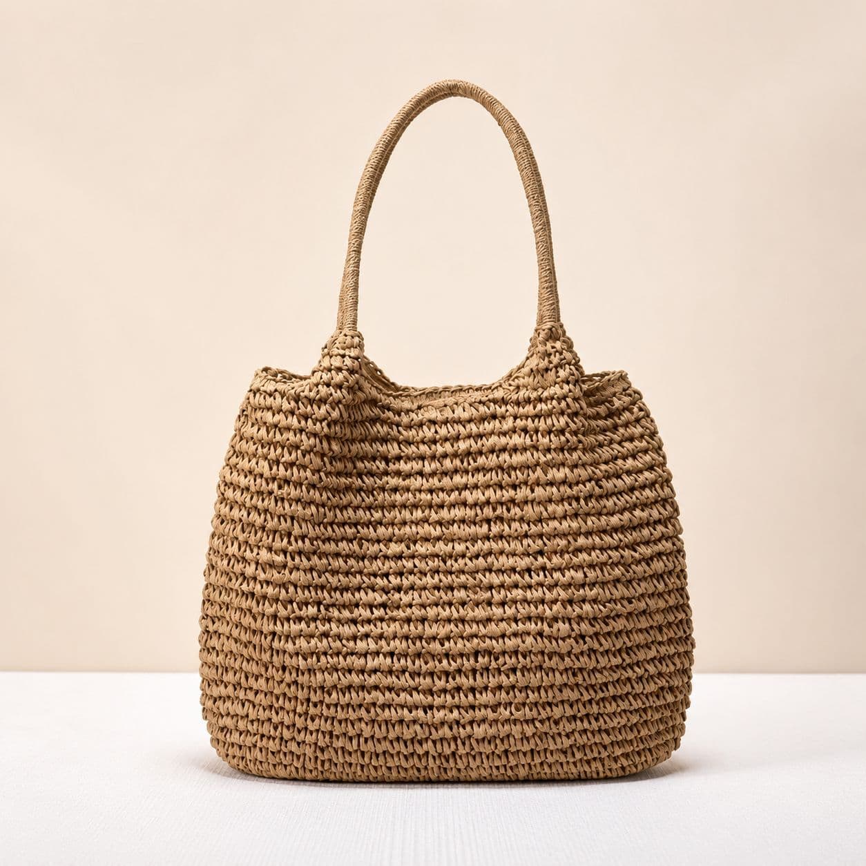 New Style Lazy Style Straw Woven Bag, Handmade Woven Bag for Women, Beach Bag for Seaside Vacation, Large Capacity Shoulder Tote Bag