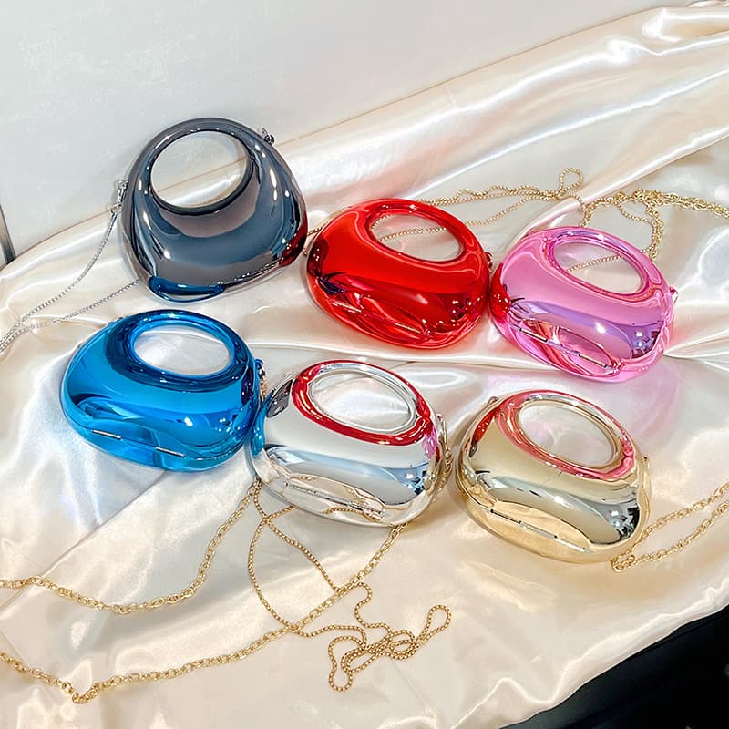 2025 New Cross-Border Candy Color Mini Crescent Acrylic Bag Lipstick Coin Children's Crossbody Bag