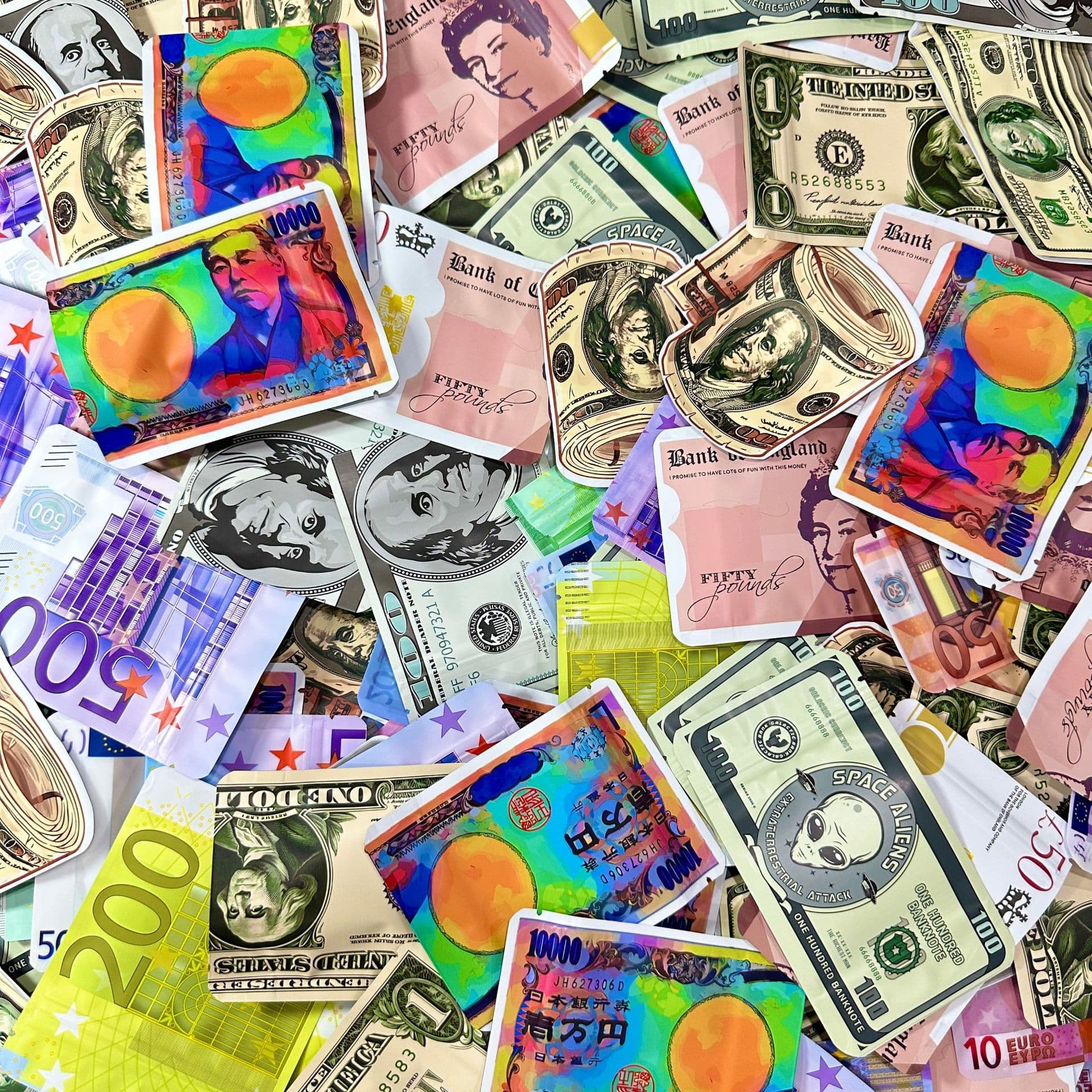 Cross-border 3.5g 100 USA Dollar Matte Color Printed Self-Seal Bag In Stock Price for 100 Pieces