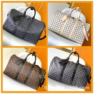 Direct Supply Cross-border M LV Men's and Women's Bags Business Trip Bag Handheld Carry-on Bag Pillow Bag Travel Bag Black Warrior Travel Bag