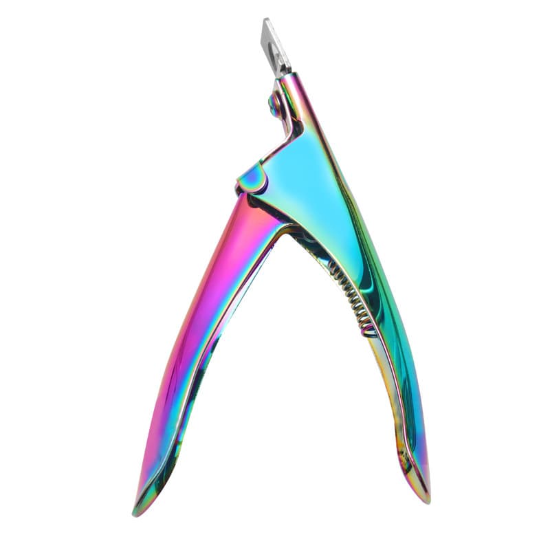 In Stock Colorful Nail Art Straight Cut U-Shaped Cuticle Nipper for Gel Nail Tips, False Nail Clipper, Extension Shaping Scissors