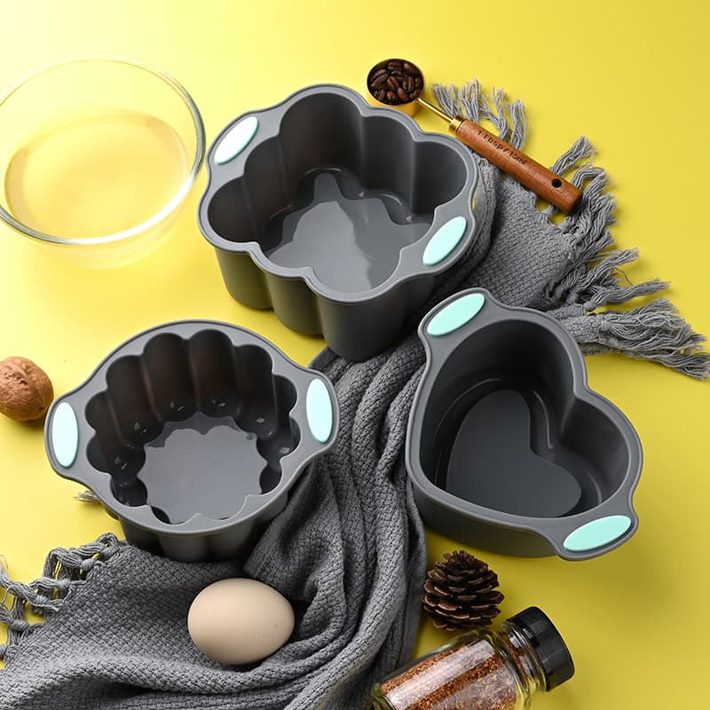 Cross-border Silicone Mousse Cake Mold Heart Shape Flower Shape Baking Tool Deep Groove Jelly Dessert Mold Pudding Mold