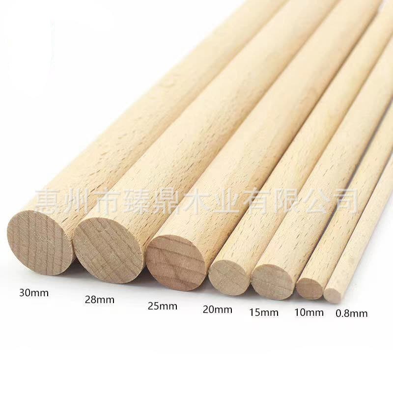 Beech Ash Wood Stick Solid Wood Wardrobe Clothes Drying Rod Round Wood Strip Fitness Yoga Stick Round Rod Cylinder Round Wooden Stick Custom