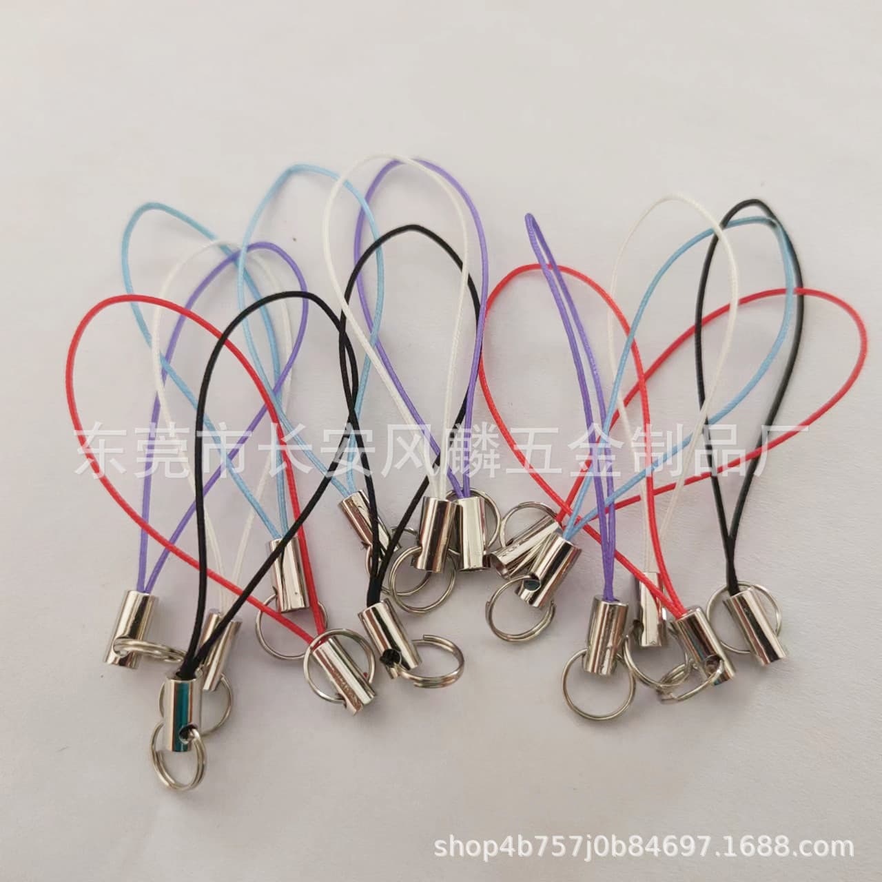 DIY Color Mobile Phone Rope Double Ring Phone Lanyard Doll Pendant Keychain USB Drive Brand Hanging Strap