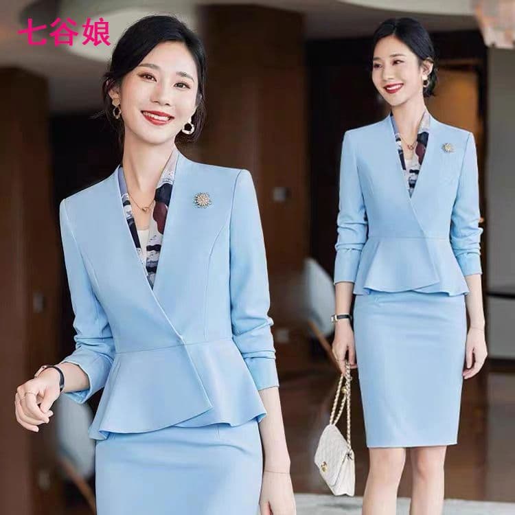 White suit suit for women spring and autumn 2023 new professional fashion temperament goddess style ol formal suit skirt work clothes