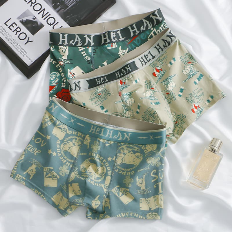 Drop shipping men's underwear, men's boxer briefs, pure cotton, teenage boys, summer breathable boxer briefs P045