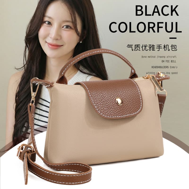Cross-border nylon bag women's 2026 new fashion versatile crossbody bag zipper closure shoulder handbag