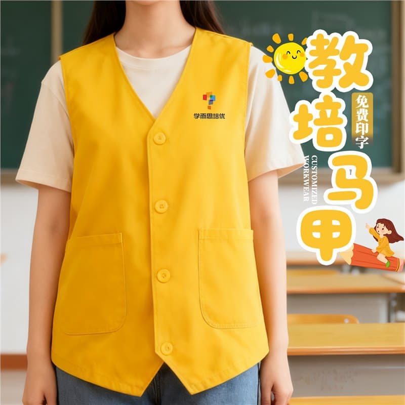 Tutoring education vest printed logo art education association center school activity vest team workwear