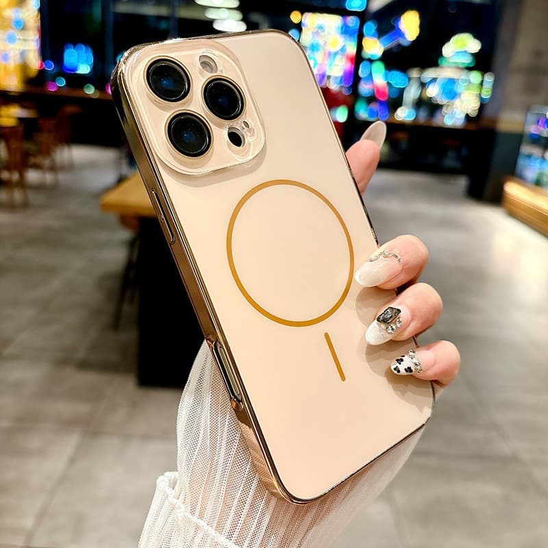 Compatible with iPhone 17 Pro Max Case Premium Electroplated Frosted Fine Texture Magnetic Anti-Fall Protective Cover for iPhone 16