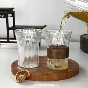 New Chinese Style Household Living Room Tea Cup, Anti-scald Waist Cup, Juice Cup, Coffee Cup, High-temperature Resistant Insulated Glass Cup