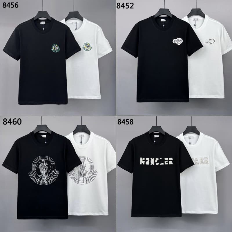 MO Micro Loose Fit Printed Short Sleeve T-Shirt 240g Pure Cotton Crew Neck Men's Short Sleeve Top Cross-Border Half Sleeve T