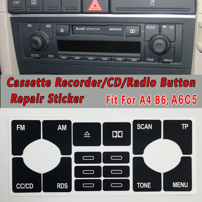 Suitable for Audi A4 B6 /A6 C5 CD/cassette player/radio panel repair paste key sticker