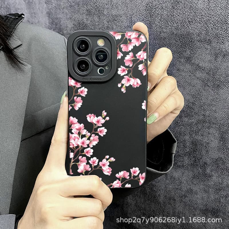 Peach Blossom Case for Apple 15 PRO MAX Phone Cover iPhone 11/12/13/14/16E Protective Case 7/8XSM