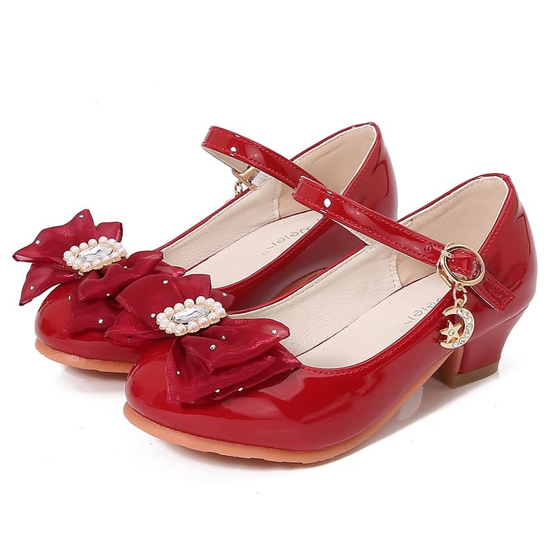Girls' high-heeled shoes, new spring and autumn styles, children's Mary Jane princess shoes, baby leather shoes, medium and large children's single shoes, soft-soled shoes