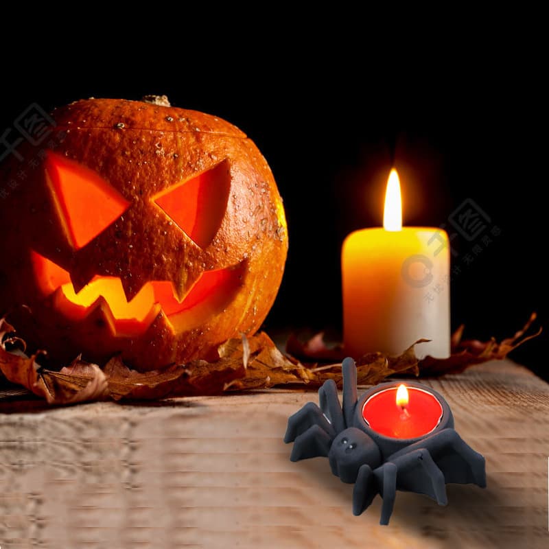 New DIY Epoxy Resin Mold Halloween Series Spider Candle Holder Silicone Mold Candle Cross-Border Supply