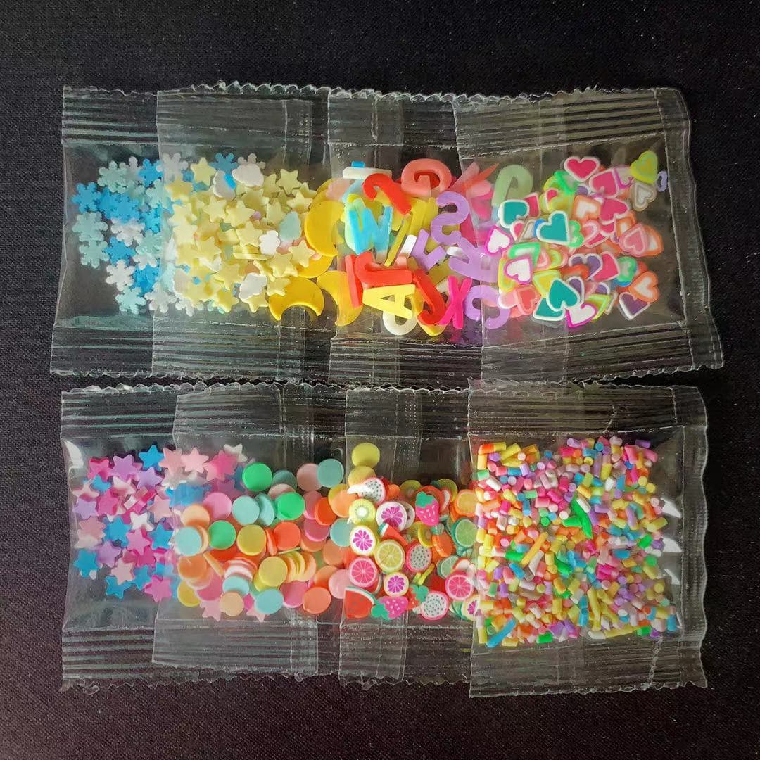 Cross-border 2g bag of soft clay particles, snow flakes, fruit heart-shaped five-pointed star cake discs, strawberry diy manufacturer/
