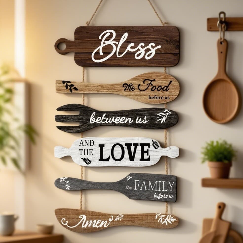 Wall Hanging Wooden Kitchen Sign Home Decoration Restaurant Wall Decor Wooden Plaque Wall Art