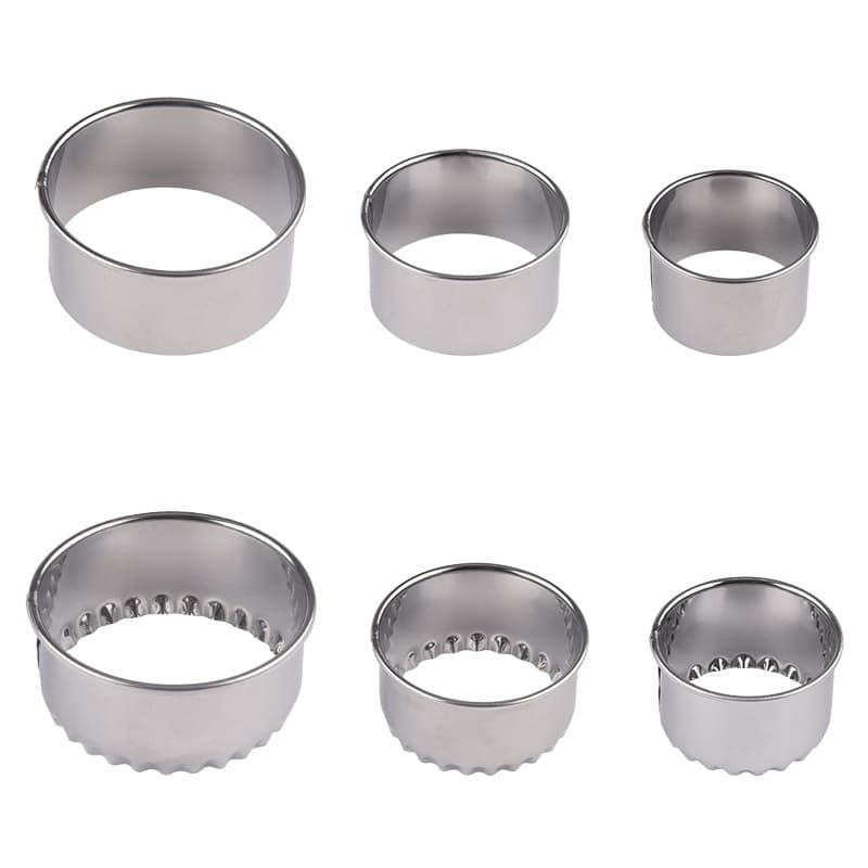 Stainless Steel Round Cookie Cutter Biscuit Mold Cake Mousse Ring Baking Tool Set for Dumpling Wonton Wrapper Pastry