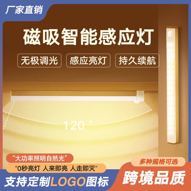 led human body induction light strip magnetic light cabinet light wardrobe wine cabinet shoe cabinet usb induction night light long strip charging
