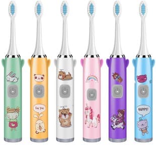 Wholesale Kids Electric Toothbrush Cute Cartoon Rechargeable Soft Bristle Smart Timer Sonic Toothbrush Gift