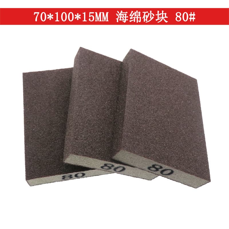 Factory Wholesale Sponge Sanding Block 70*100mm Brown Corundum Woodworking Furniture Sanding Block Sponge Abrasive Block