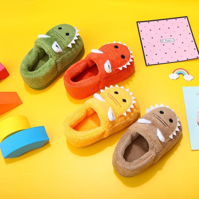 Bunny children's cotton slippers with heel coverage, cartoon plush shoes, unisex baby cotton shoes, home autumn/winter fleece-lined cross-border wholesale
