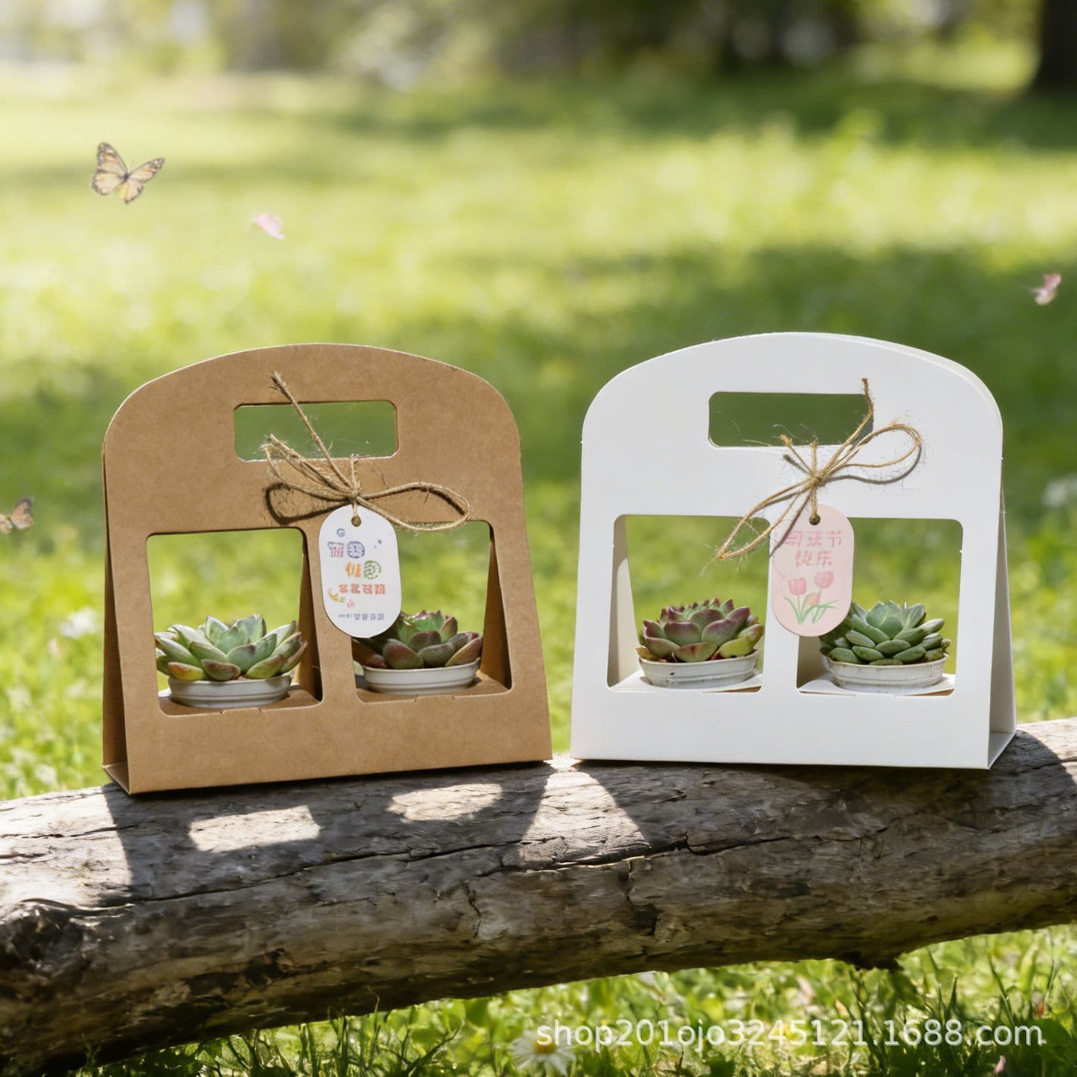 Mother's Day flower box, green plant box, hand-held flower box, succulent potted plant box, accompanying gift box, folding box, spot wholesale empty box