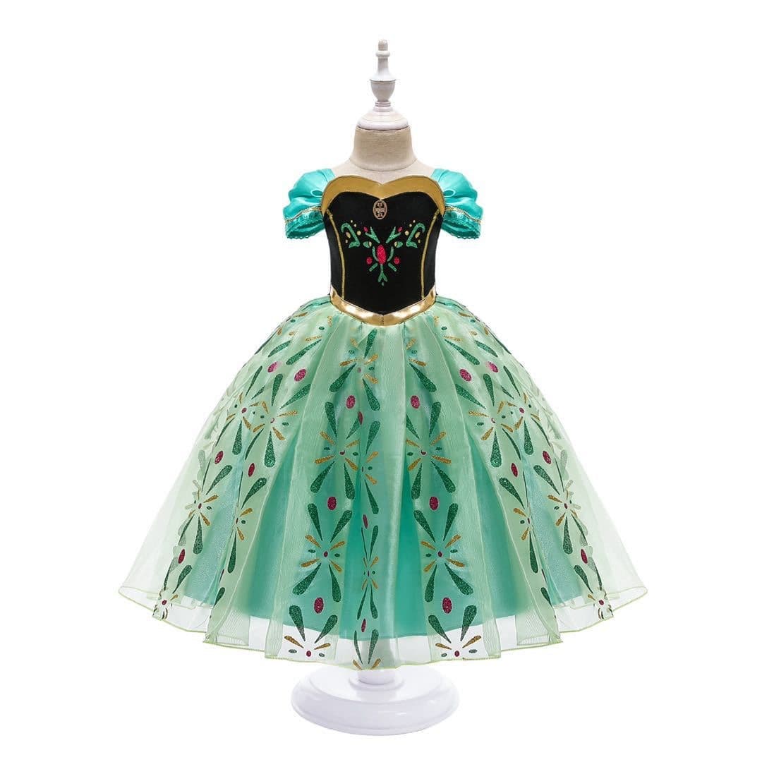 Frozen Princess Dress Summer Anna Girls' Short Sleeve Dress Children's Performance Dress Birthday Performance Dress