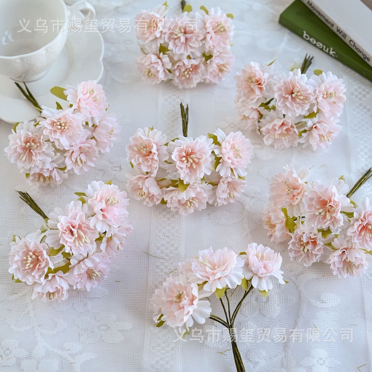 Artificial flower new chrysanthemum DIY handmade flower wreath material silk flower bride wrist flower material headdress head flower fake flower