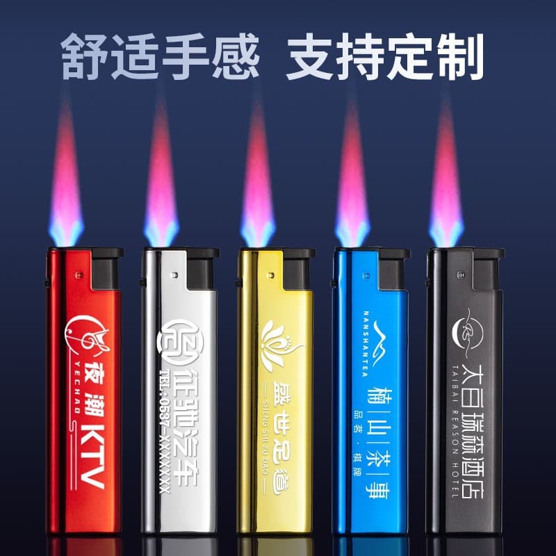Metal windproof lighter, home use 50-piece set, iron shell disposable open flame, convenience store and supermarket wholesale.