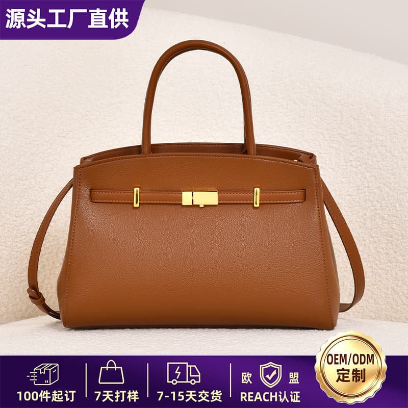 Custom cross-border solid color simple handbag women large capacity lady bag platinum bag support OEM/OD small order quick return